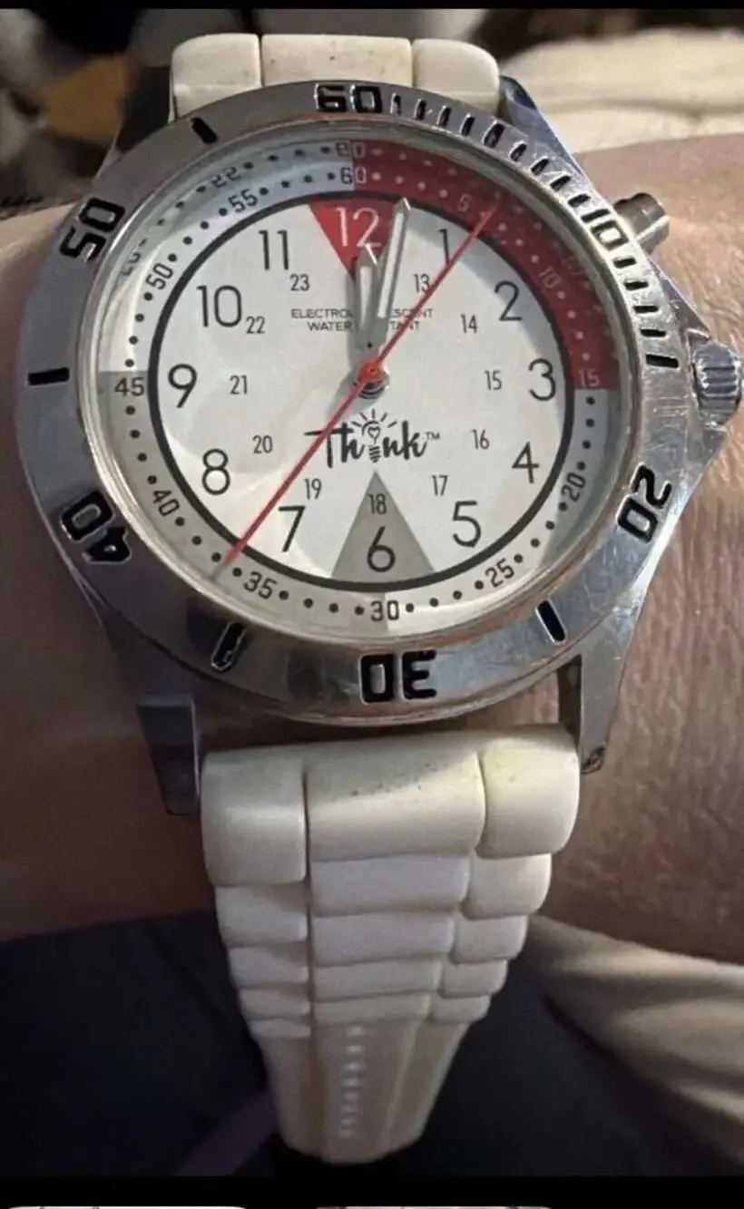 Think Nurse Watch Medical 24 Hour Military Time White Silicone Quartz Working